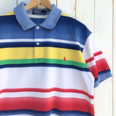 画像1: POLO Ralph Lauren マルチカラーボーダー POLO SHIRT