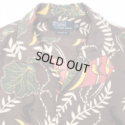 画像3: RALPH LAUREN 魚柄 RAYON HAWAIIAN SHIRT