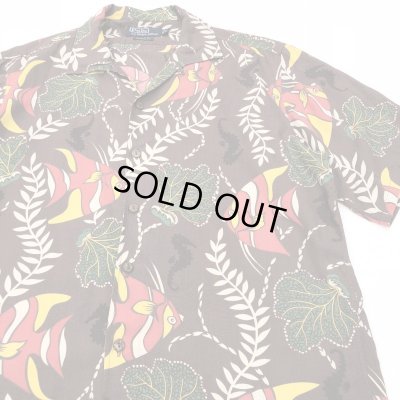 画像2: RALPH LAUREN 魚柄 RAYON HAWAIIAN SHIRT