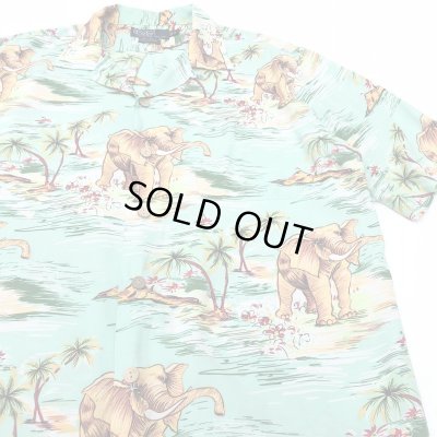 画像2: RALPH LAUREN エレファント柄　RAYON HAWAIIAN SHIRT