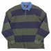 画像1: 90s LANDS' END BORDER RUGGER SHIRT (1)