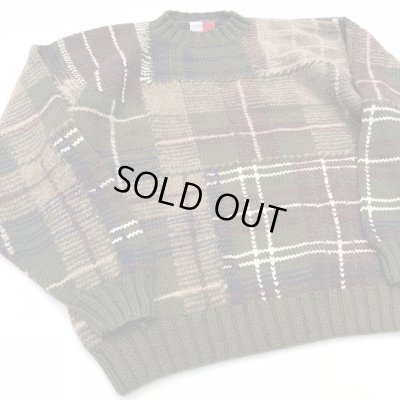 画像2: 90s TOMMY HILFIGER PATCHWORK KNIT SWEATER