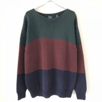 90s OLD GAP BORDER COTTON KNIT SWEATER