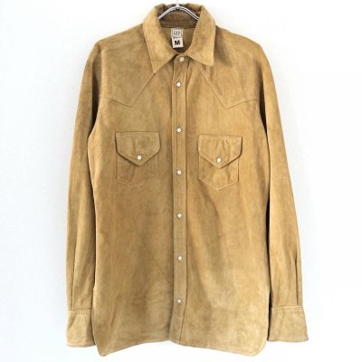 画像1: 00s old GAP SUEDE LEATHER WESTERN SHIRT