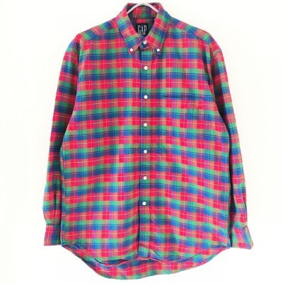 画像1: 90s old GAP PLAID  L/S SHIRT