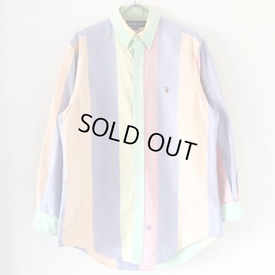 画像1: 90s RALPH LAUREN PASTEL COLOR STRIPE L/S SHIRT