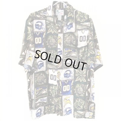 画像1: 90s MINNESOTA VIKINGS HAWAIIAN  S/S SHIRT