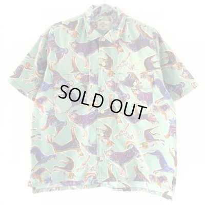 画像1: 80s 90s DOG HAWAIIAN S/S SHIRT