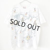 90s USA製 MICKEY MOUSE DISNEYLAND WORLD MAP TEE SHIRT