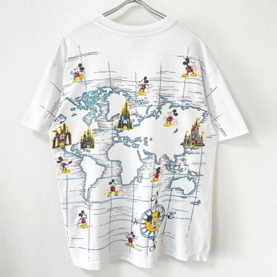 画像2: 90s USA製 MICKEY MOUSE DISNEYLAND WORLD MAP TEE SHIRT