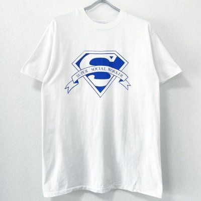 画像1: 90s USA製 SUPER SOCIAL WORKER SUPERMAN PARODY TEE SHIRT