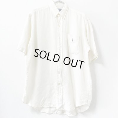 画像1: 90s RALPH LAUREN　LINEN BUTTON DOWN  SHIRT