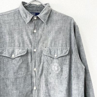 画像2: 90s RALPH LAUREN "BLACK" CHAMBRAY L/S SHIRT