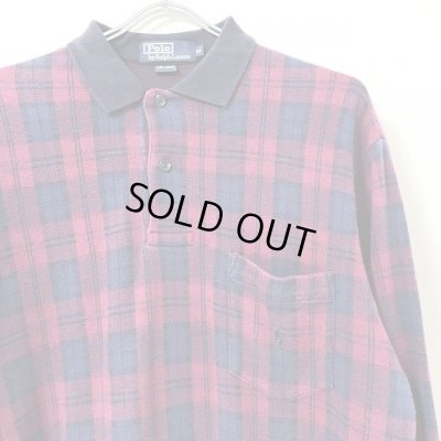 画像2: 90s RALPH LAUREN PLAID JAGARD POLO L/S SHIRT