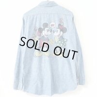 70s USA製 MICKEY MOUSE CHAMBRAY L/S  SHIRT