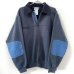 画像1: 90s HALF ZIP DENIM PATCH SWEAT (1)