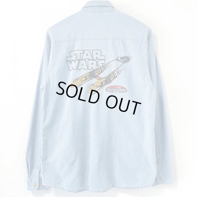 画像1: 90s 香港製 STARWARS EPISODE I CHAMBRAY L/S SHIRT