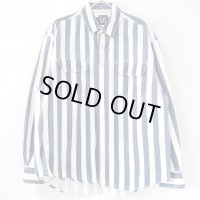 90s OLD GAP STRIPE WORK L/S SHIRT 