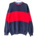 画像1: 90s MULCH COLOR BORDER LIB LINE SWEAT (1)