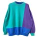 画像1: 90s CRAZY PATTERN MULCH COLOR SWEAT (1)