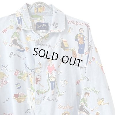 画像2: 90s USA製　NICK&NORA PAJAMA SHIRT