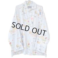 90s USA製　NICK&NORA PAJAMA SHIRT