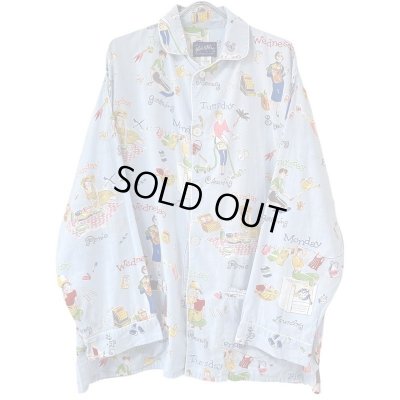 画像1: 90s USA製　NICK&NORA PAJAMA SHIRT