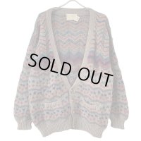 80s アイルランド製　STONE CIRCLE WOOL MOHAIR MIX HANDKNIT CARDIGAN 