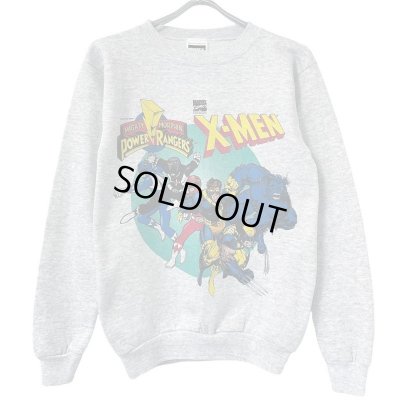 画像1: 90s　USA製　X-MEN×POWER RAGERS MARVEL SWEAT 