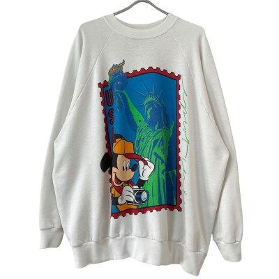 画像1: 90s　USA製　MICKEY MOUSE 自由の女神 SWEAT 