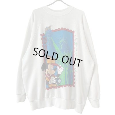 画像1: 90s　USA製　MICKEY MOUSE 自由の女神 SWEAT 