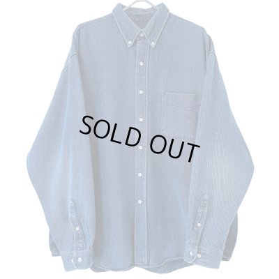 画像1: 90s EDDIE BAUER INDIGO BUTTON DOWN L/S SHIRT