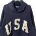 画像2: 90s RALPH LAUREN USA LOGO SHAWL COLLAR KNIT SWEATER (2)