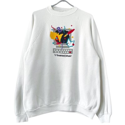 画像1: 90s USA製　BRODERBUND 企業 SWEATSHIRT