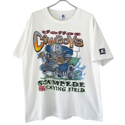 画像1: 90s USA製 STARTER DALLAS COWBOYS HOT ROD STYLE TEE SHIRT