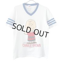 80s~90s USA製 PEANUTS CHARLIE BROWN FOOTBALL TEE SHIRT