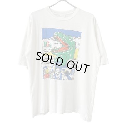 画像1: 90s DINOSAUR ART TEE SHIRT