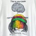 画像2: 90s USA製 FASHION VICTIM RASTA BRAIN TEE SHIRT (2)