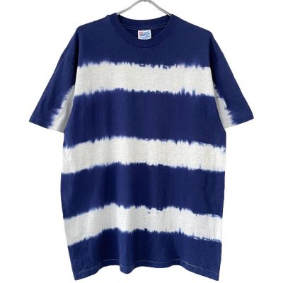 画像1: 90s USA製 TIEDYE BORDER TEE SHIRT