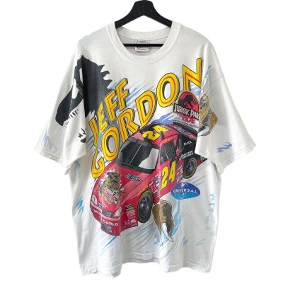 画像1: 90s USA製 NASCAR JURASSIC PARK THE RIDE TEE SHIRT