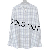 90s　インド製 PLAID STAND COLLAR L/S SHIRT