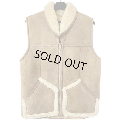 画像1: 80s New Zealand製　VINTAGE MOUTON SHAWLCOLLAR VEST 