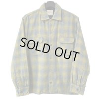 70s MARK ROYAL SHADOW PLAID L/S WOOL SHIRT