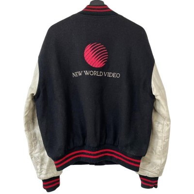 画像2: 80s USA製 18 AGAIN NEW WORLD PICTURESMOVIE WOOL LEATHER VARSITY JACKET