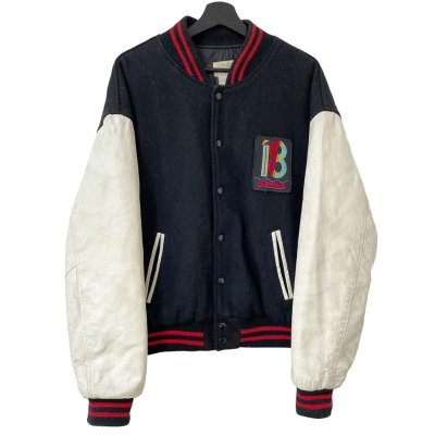 画像1: 80s USA製 18 AGAIN NEW WORLD PICTURESMOVIE WOOL LEATHER VARSITY JACKET