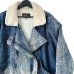 画像2: 80s USA製 ANDY JOHNS CHAMICAL WASH BOA RIDERS JACKET (2)