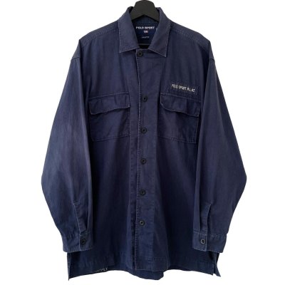 画像1: 90s POLO SPORT MARINE SUPPLY MILITARY L/S SHIRT