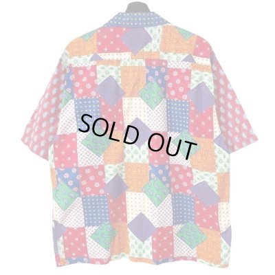 画像2: 90s PEPE CO. MFG PATCHWORK PRINT LOOP COLLAR S/S SHIRT