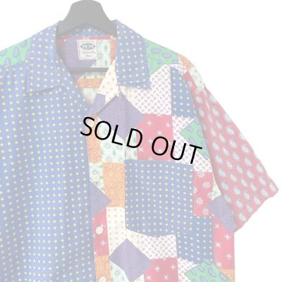 画像3: 90s PEPE CO. MFG PATCHWORK PRINT LOOP COLLAR S/S SHIRT