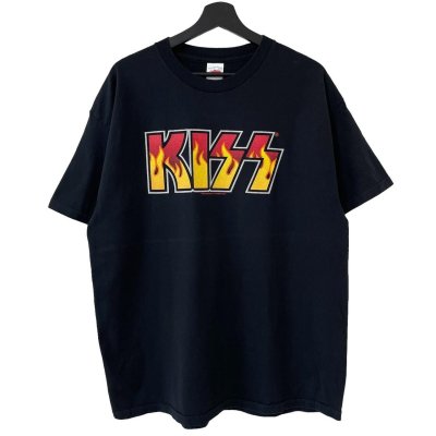 画像1: 00s KISS FIRE LOGO BAND TEE SHIRT